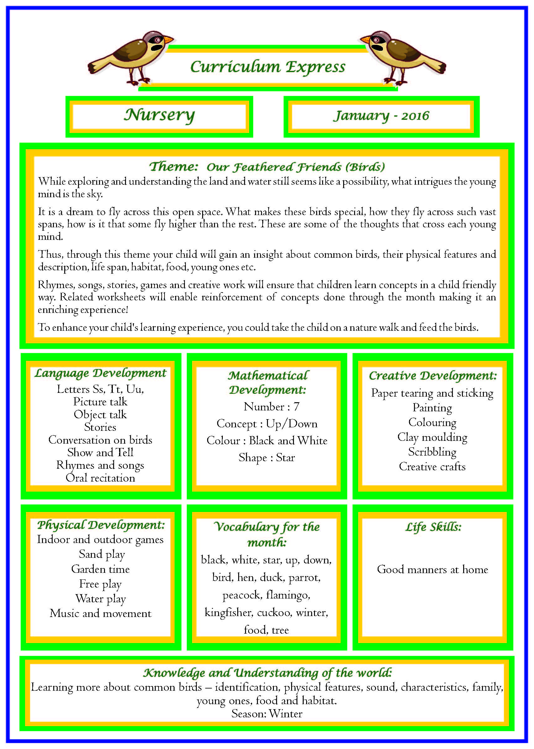 Nursery January 2016  Our Feathered Friends (Birds) UST_Page_1